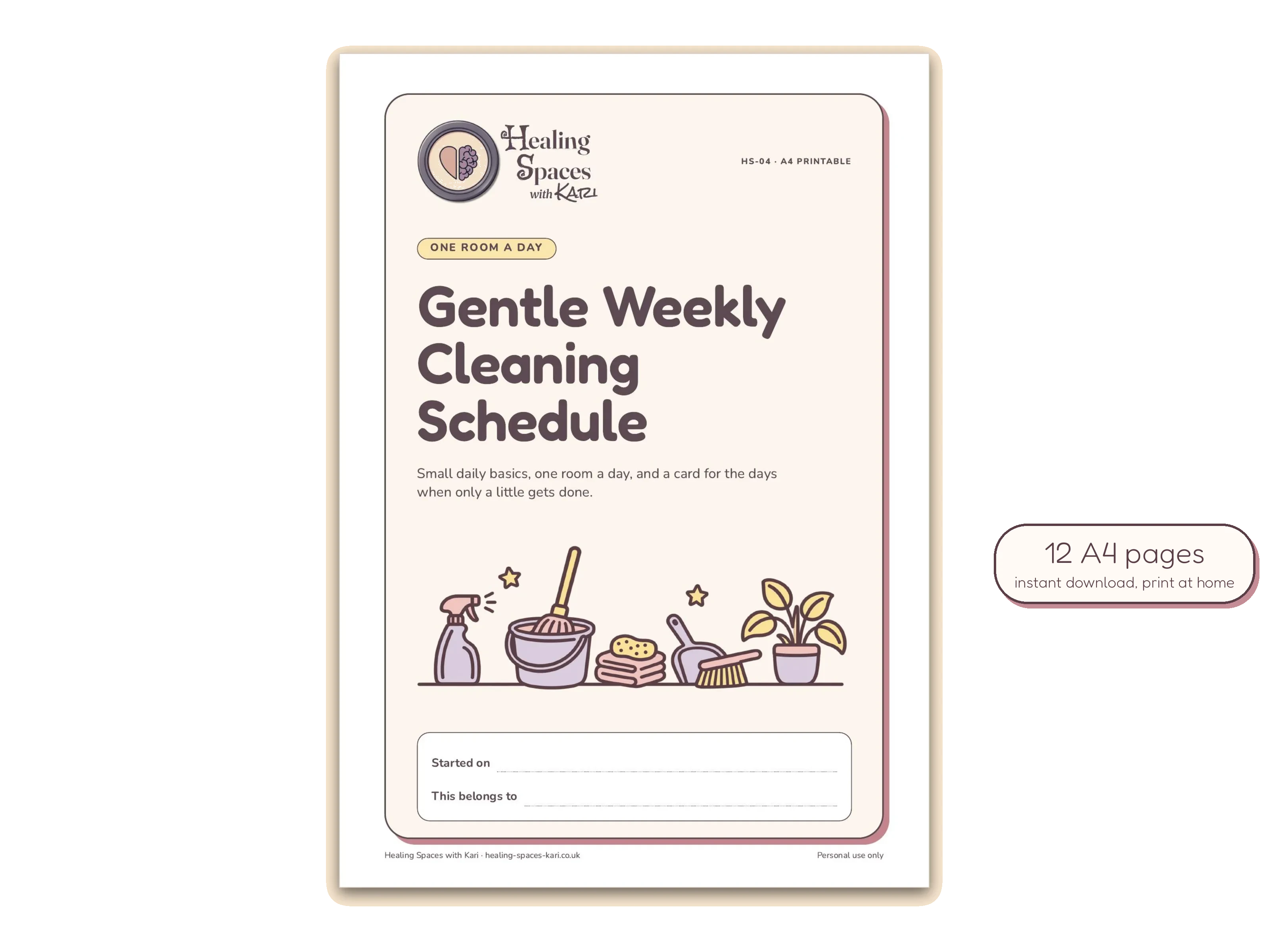 Cover of Gentle Weekly Cleaning Schedule