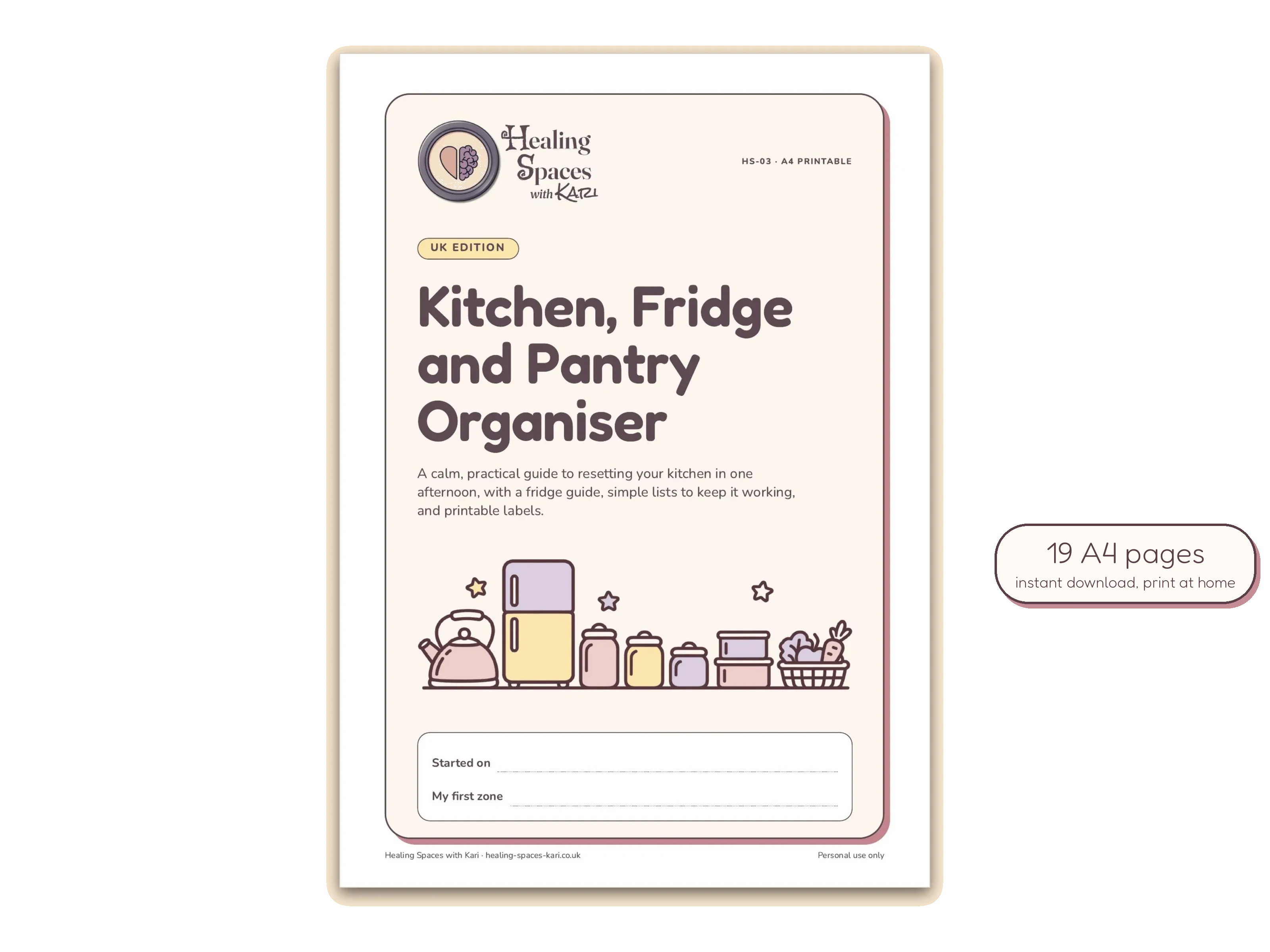 Cover of Kitchen, Fridge and Pantry Organiser