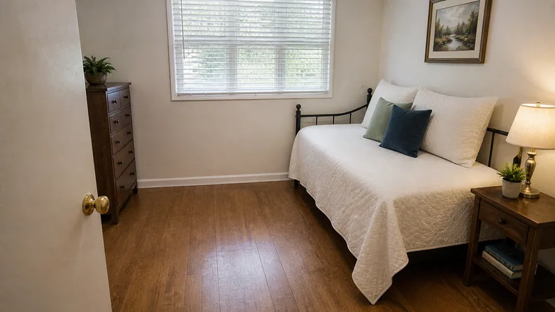 A calm, tidy bedroom, what's possible with ongoing support
